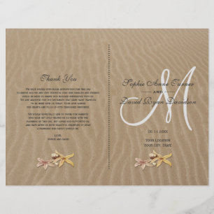 Sand and Starfishes Beach Wedding Program Flyer