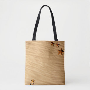 Sand and stars on a tote bag
