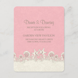 Sand and Stars Pink Beach Reception Card