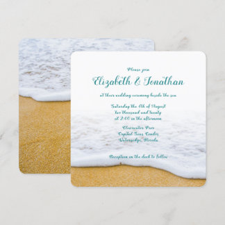 Sand and Surf Casual Wedding Ceremony Invitation