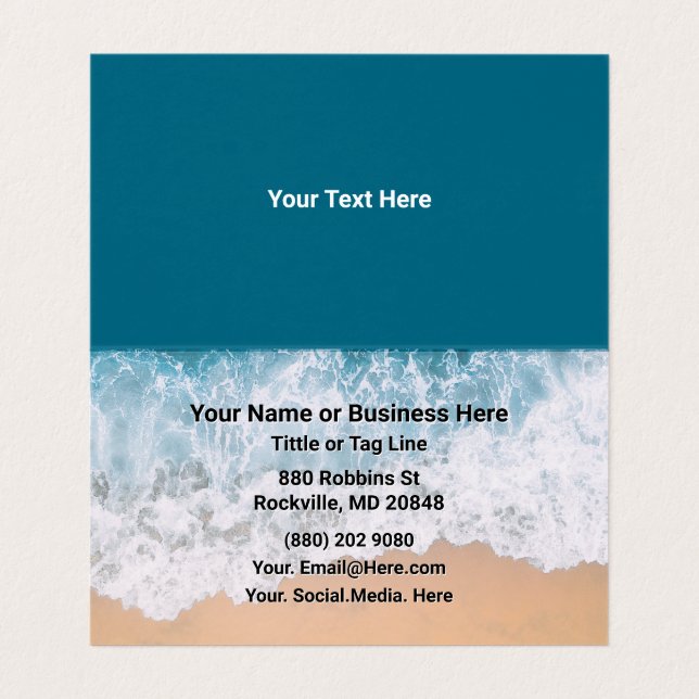 Sand and Waves Beach  Business Card (Inside Unfolded)