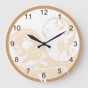 Sand and White Yin & Yang Large Clock