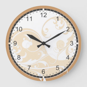 Sand and White Yin & Yang Large Clock