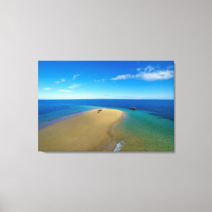Sand Bar And Dhow   Ibo Island, Mozambique Canvas Print