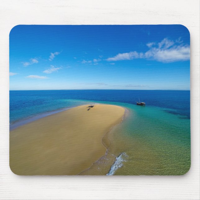 Sand Bar And Dhow | Ibo Island, Mozambique Mouse Mat (Front)