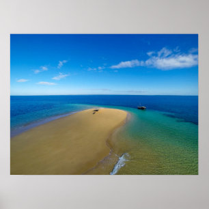 Sand Bar And Dhow   Ibo Island, Mozambique Poster