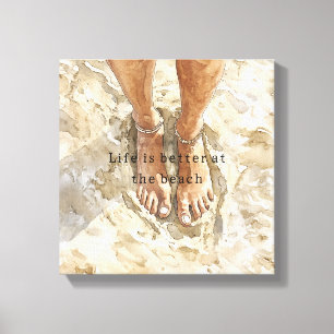 Sand Beach Barefoot Canvas Print