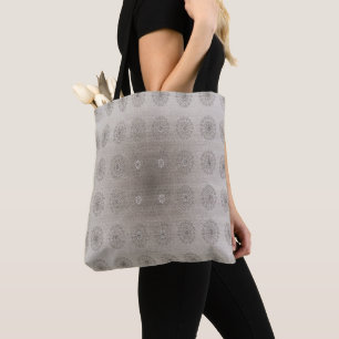Sand-beach floral textile patterned art tote bag