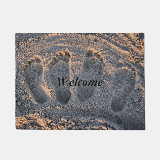 Sand Beach Footprints Doormat (Front)