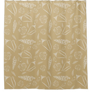 Sand Beach Sea Shells Pattern Shower Curtain