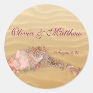 Sand Beach Seashell Beach Wedding Favour Labels