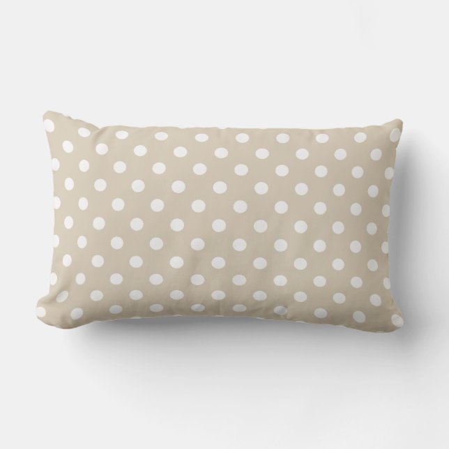Sand Beige Polka Dot Outdoor Lumbar Cushion (Front)