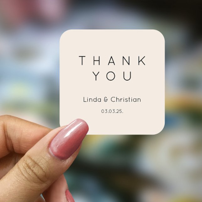 Sand Beige Wedding  Square Sticker (Creator Uploaded)