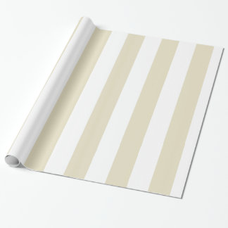 Sand Beige White Huge Stripes Wrapping Paper