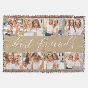 Sand   Best Friends Photo Collage Throw Blanket