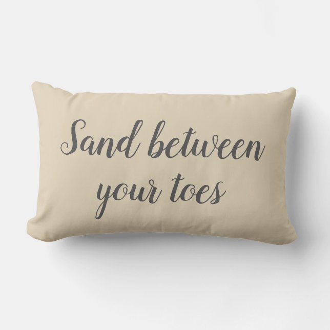 Sand Between Your Toes Beach Decor Lumbar Cushion (Front)