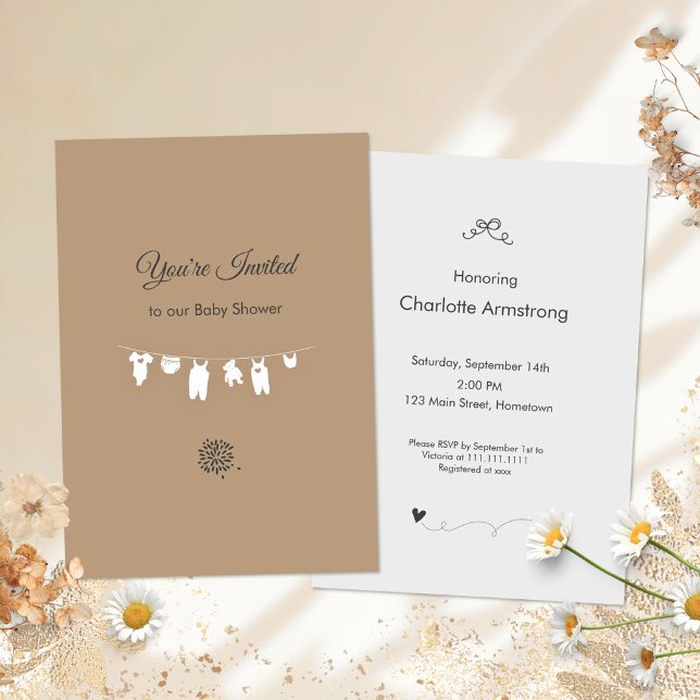 Sand Boho Minimalist Baby Shower Invitation (Sand Boho Minimalist Baby Shower Invitation  ©Susanne Sachers - Sunny Mind 🌞)