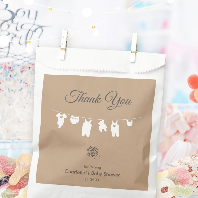 Sand Boho Minimalist Gender Neutral Baby Shower Favour Bags (Sand Boho Minimalist Gender Neutral Baby Shower Favor Bag ©Susanne Sachers - Sunny Mind 🌞)