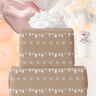 Sand Boho Minimalist Gender Neutral Baby Shower Wrapping Paper