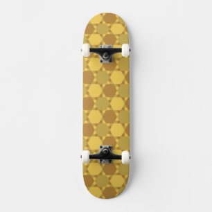 Sand Brown Star Optical Illusion Pattern Skateboard