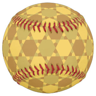Sand Brown Star Optical Illusion Pattern Softball