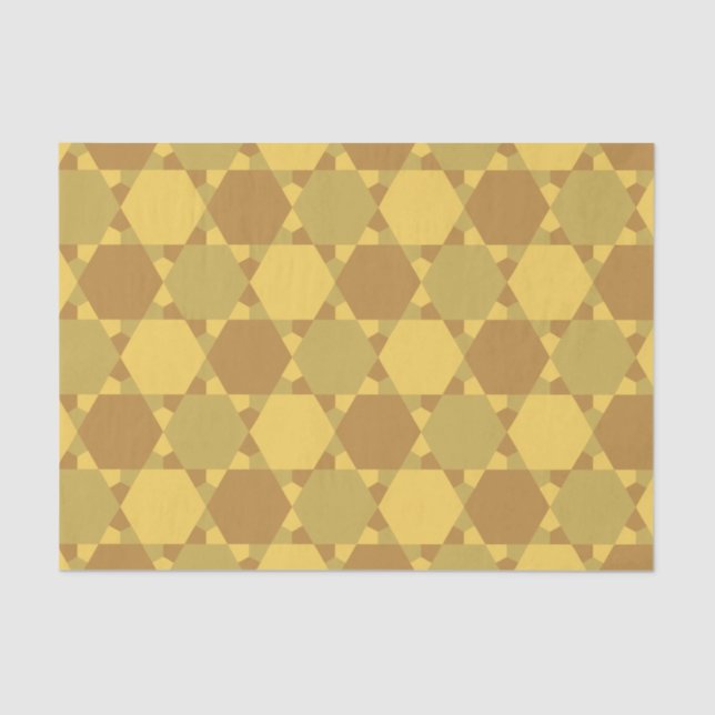 Sand Brown Star Optical Illusion Pattern Tissue Paper (Front)