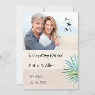 Sand Brush Stroke Beige Photo Save the Date