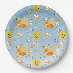 Sand castle beach fun baby boy birthday party paper plate