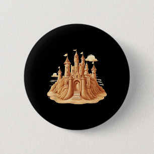 Sand Castle Event Costume for Summertime Boys and 6 Cm Round Badge