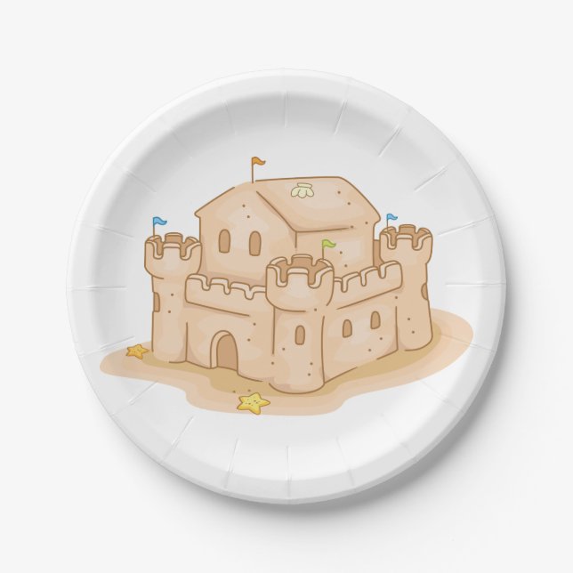 Sand Castle Paper Plate (Front)