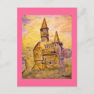 sand castle postcard
