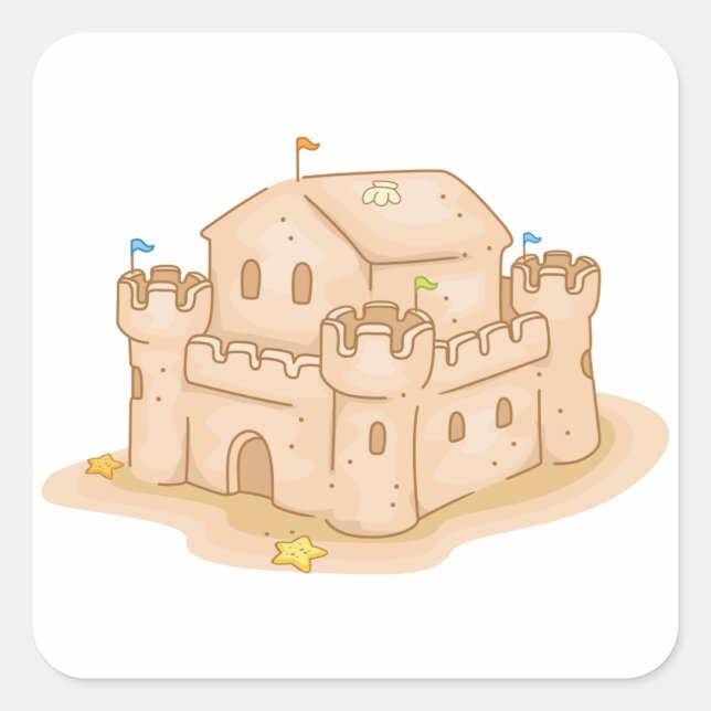 Sand Castle Square Sticker (Front)