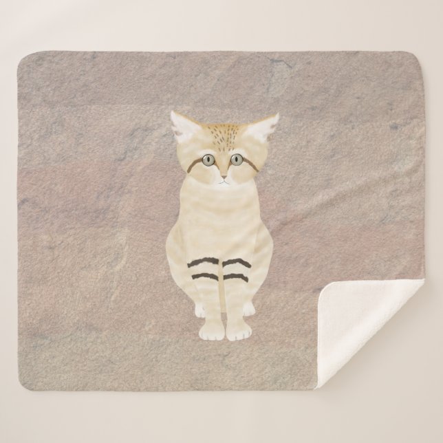 Sand Cat Sherpa Blanket (Front (Horizontal))