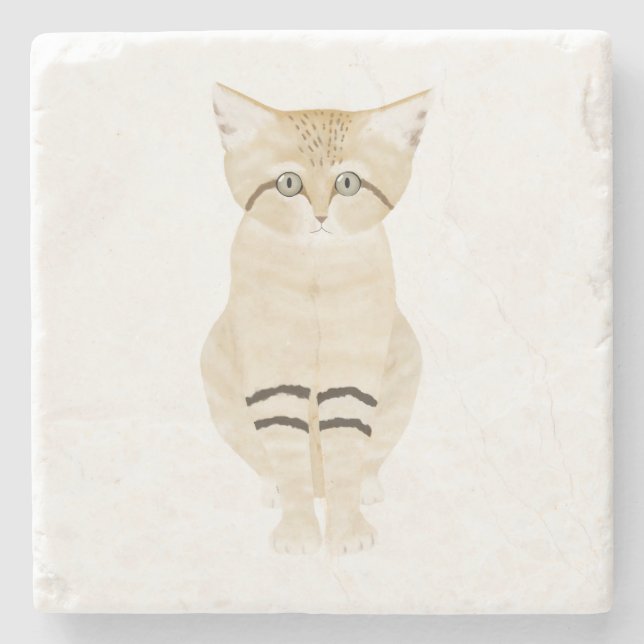 Sand Cat Stone Coaster (Front)