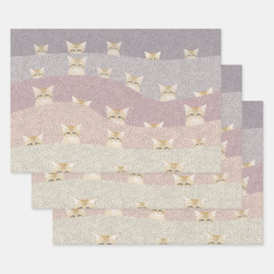 Sand Cats Wrapping Paper Sheets