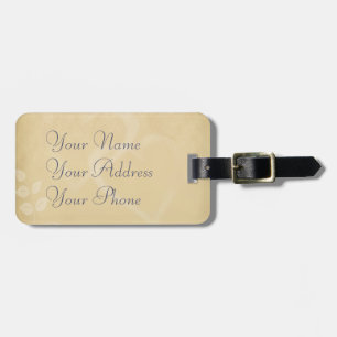Sand Colour Vintage Hearts Luggage Tag