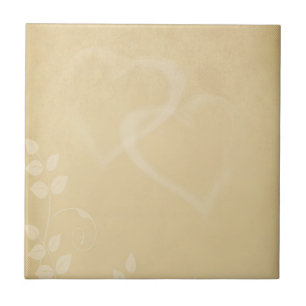 Sand Colour Vintage Hearts Tile