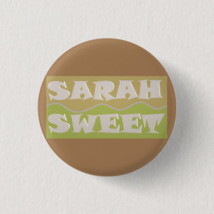 Sand coloured patterned art designed for Sarah 3 Cm Round Badge