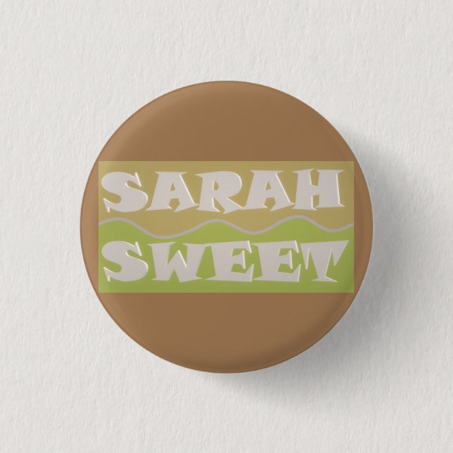 Sand coloured patterned  art designed for Sarah 3 Cm Round Badge (Front)