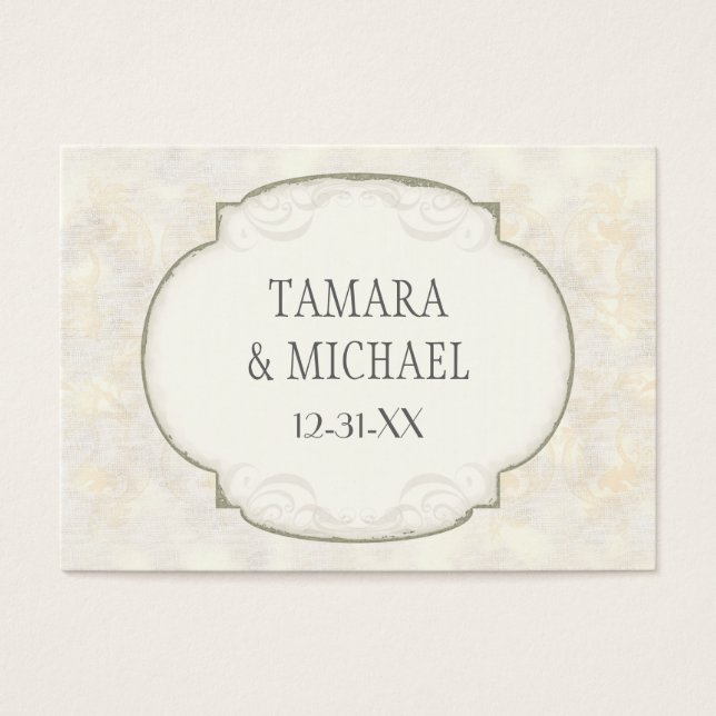 Sand Damask Ocean Beach Nautical Themed Wedding (Front)