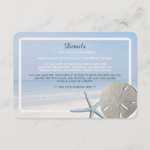 Sand Dollar and Starfish Beach Wedding Detail Enclosure Card