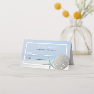 Sand Dollar and Starfish Beach Wedding Place Card