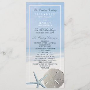 Sand Dollar and Starfish Beach Wedding Program Programme