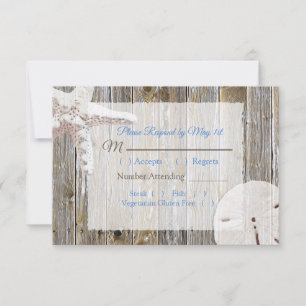 Sand Dollar and Starfish Oceanic Wedding RSVP