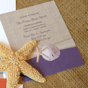Sand Dollar and Starfish Reception Invitation
