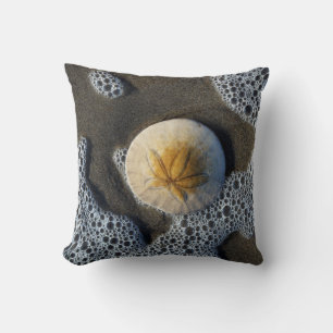 Sand Dollar and Surf Beach Photo Accent Pillow