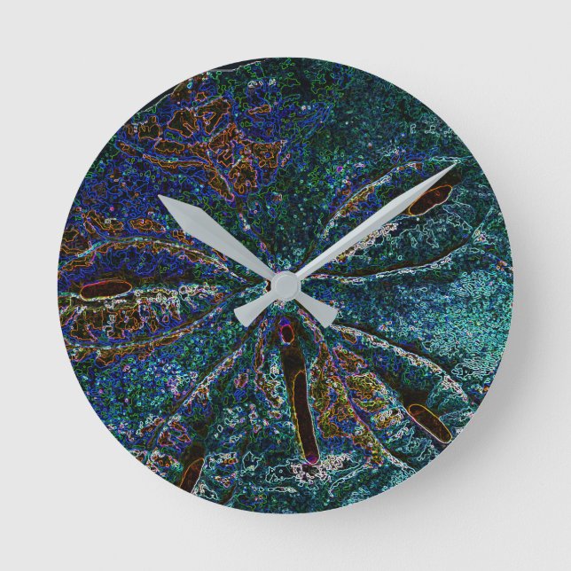 Sand Dollar Art Abstract Blue Pattern Gift Favour Round Clock (Front)