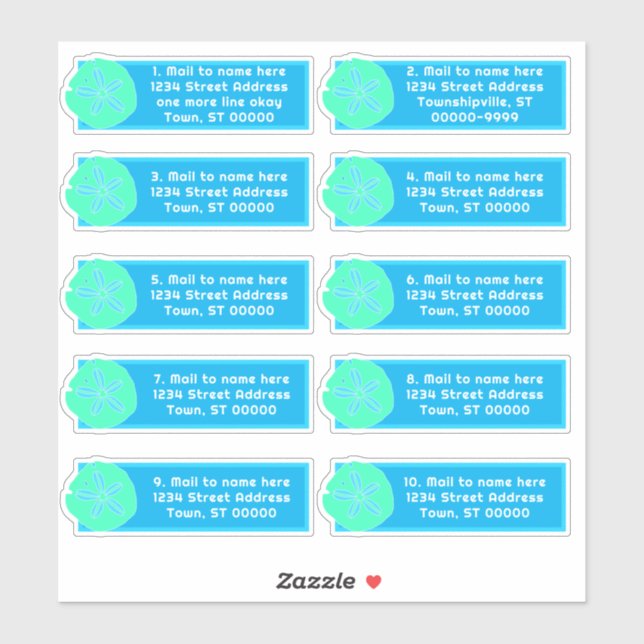 Sand Dollar Art Individual Address Mailing Labels (Sheet)