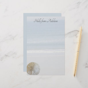 Sand Dollar Beach Background Writing Paper