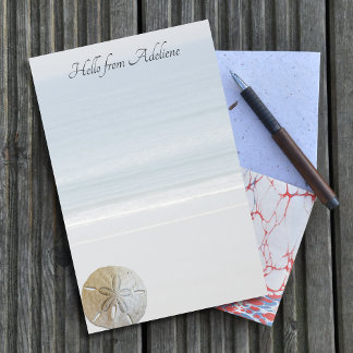 Sand Dollar Beach Background Writing Paper